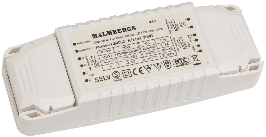 Köp Malmbergs LEDdriver 12V DC dimbar 30W pålyset.se